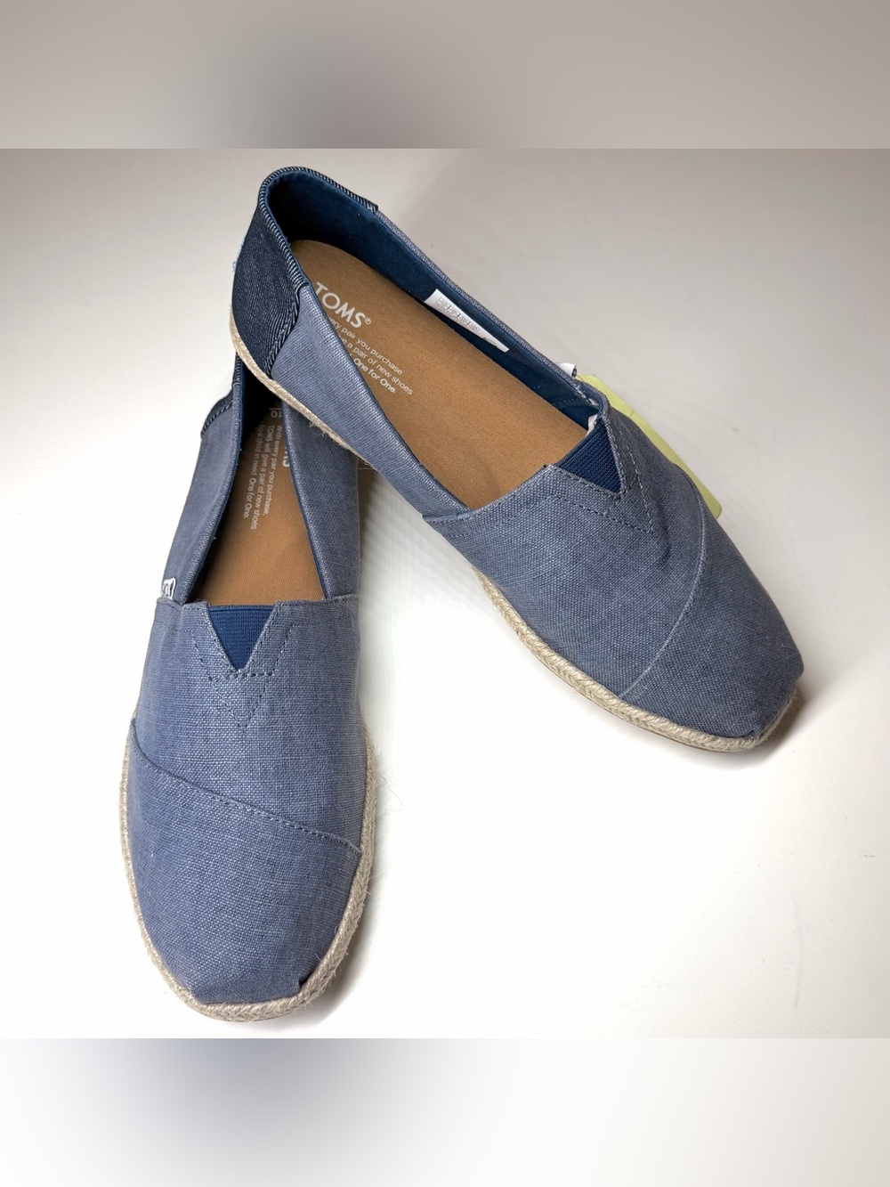 TOMS Mens Coated Linen Rope Sole Classics Deep Ocean Espadrilles Size- 10